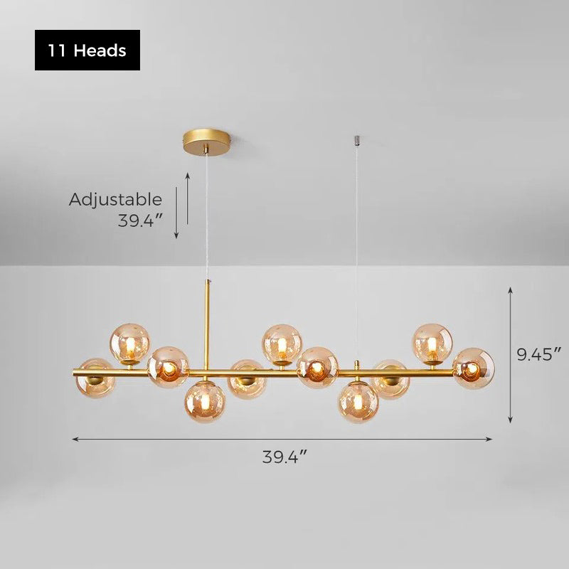 Corolla pendant light by Jusole Lights uses energy-efficient G9 LED bulbs with warm or cool light options, available in 7, 9, or 11-head configurations, —perfect for setting the mood in any environment.