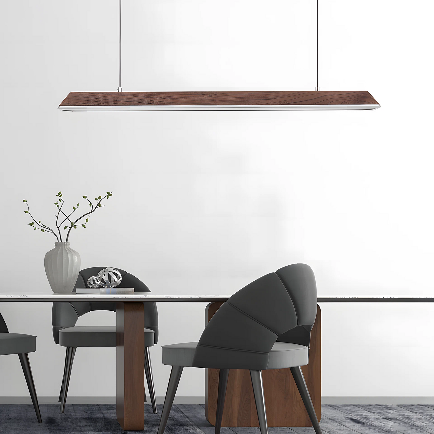 Jusole Lights' Ziggurat: Scandinavian Wooden Pendant Light - Handcrafted Minimalist Trapezoid Design in Ash/Walnut/Pine/Oak, Dimmable LED with Adjustable Color Temperature, Perfect for Dining, Kitchen & Office.