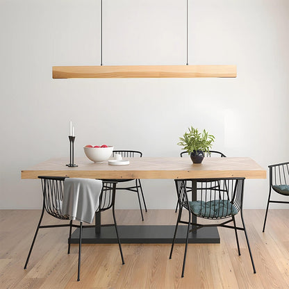 Luster pendant light by Jusole Lights – a high-power LED fixture crafted from white ash and walnut wood. Features flicker-free lighting (cool/warm/neutral tones) and 200cm adjustable cable. Perfect for modern offices, dining areas, and conference rooms.