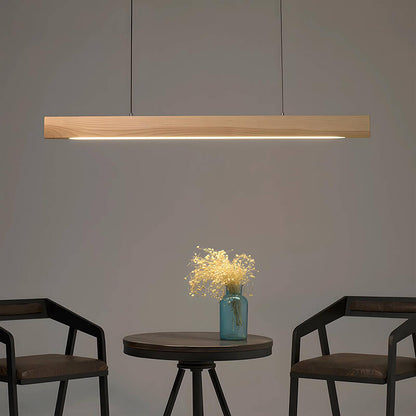 Luster pendant light by Jusole Lights – a high-power LED fixture crafted from white ash and walnut wood. Features flicker-free lighting (cool/warm/neutral tones) and 200cm adjustable cable. Perfect for modern offices, dining areas, and conference rooms.