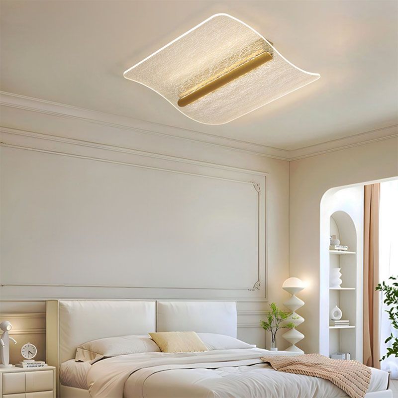 Nimbus cloud-like acrylic LED ceiling light with soft, diffused petals in a minimalist profile, three adjustable color temperatures, dimmable via wall switch or remote.