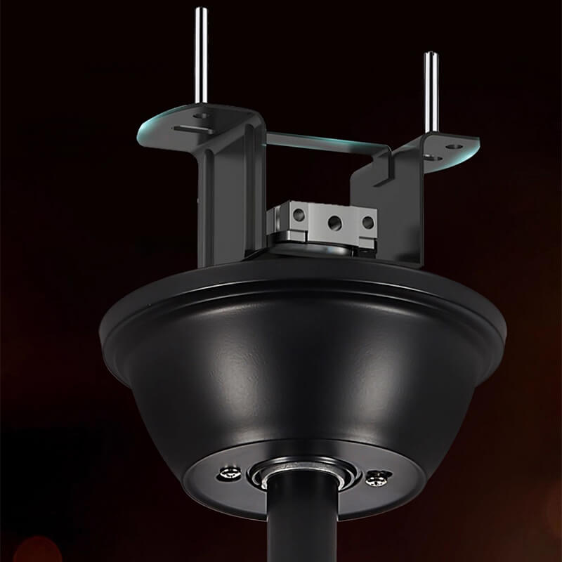 Vortex Modern crystal ceiling fan light with ABS blades in black or walnut finish, K9 crystal shade, tri-color stepless dimming, ultra-quiet 32dB design, and contemporary style for home interiors.