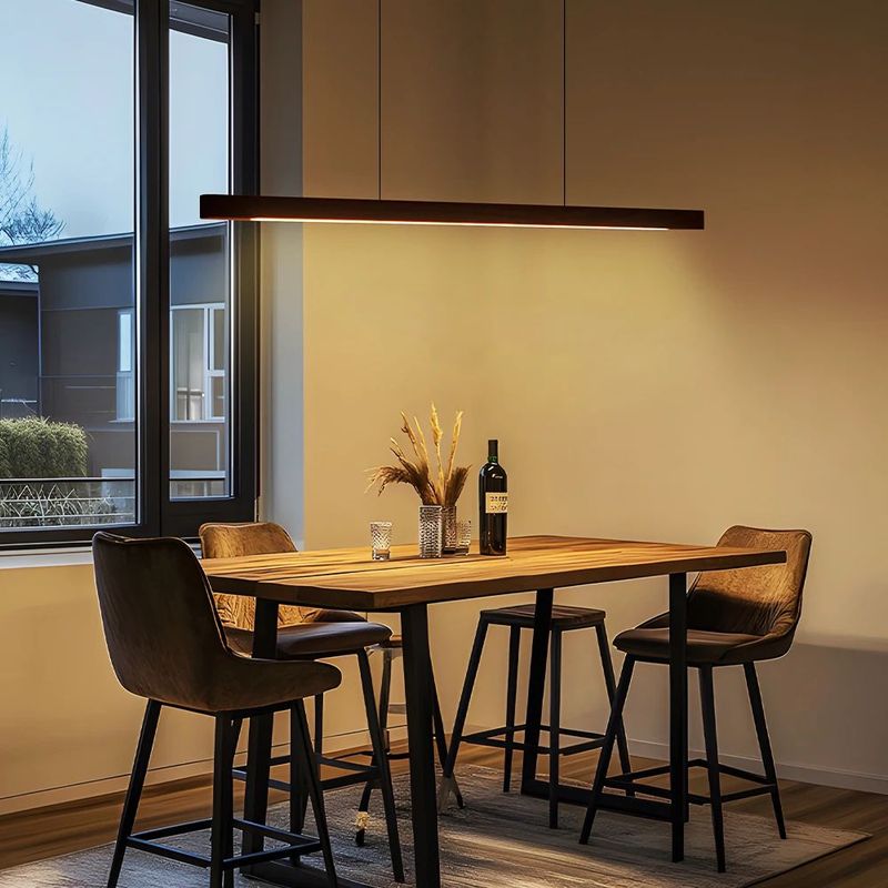 Jusole Lights - Wood Light Bar – handcrafted from pine wood or black walnut with clean modern design. Versatile for any space: bedroom, kitchen, living room, dining area, hotel, or study. Blends rustic warmth with contemporary elegance.