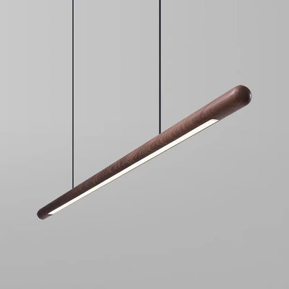 Jusole Lights - Round Rod - 120cm Nordic minimalist handcrafted pendant light in ash & walnut. Adjustable height, multi-color temps for bedroom, office, dining.